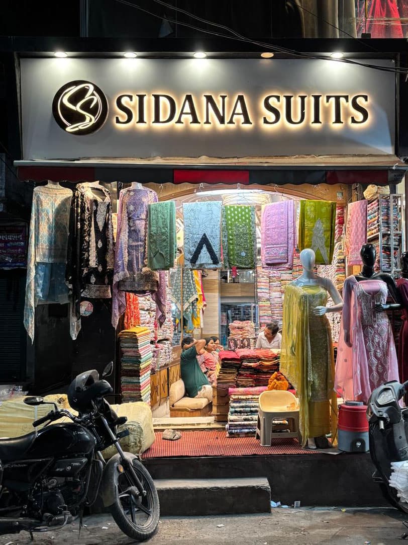 The Sidana Suits shopfront in Jwalapur, Haridwar